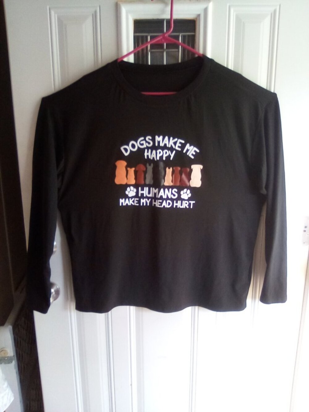 Dog Lover Long Sleeve Graphic Tee Shirt - Size XL